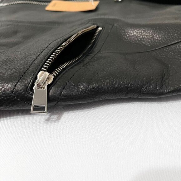 NWT APC FLORENCE BLACK LEATHER JACKET - 34 (XS) - Picture 7 of 16
